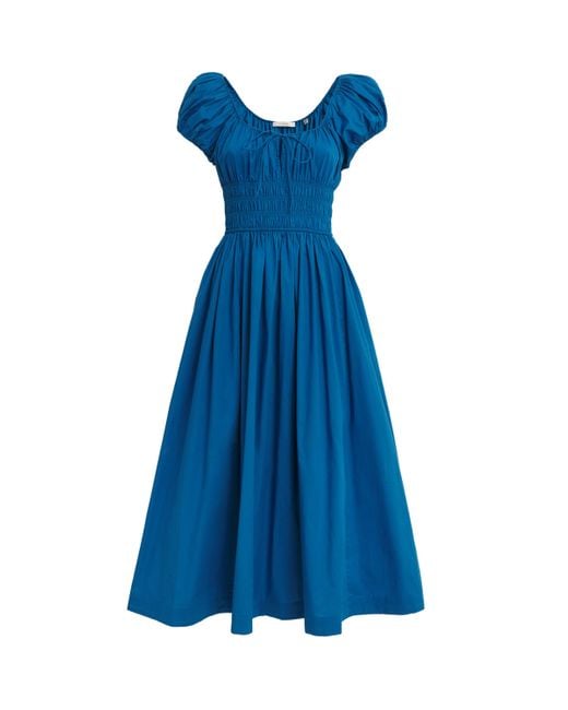 Doen Organic Cotton Quinn Midi Dress in Blue | Lyst