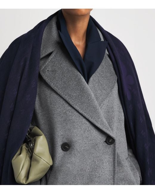 Weekend by Maxmara Gray Virgin Wool Overcoat