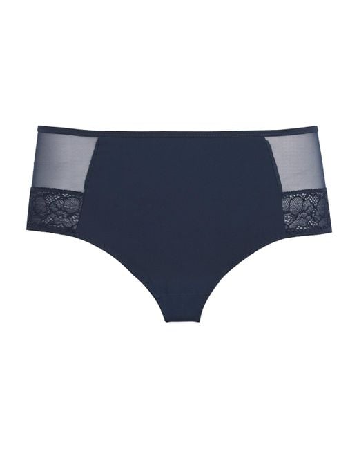 Maison Lejaby Blue Lace-Detail Nudite Full Briefs