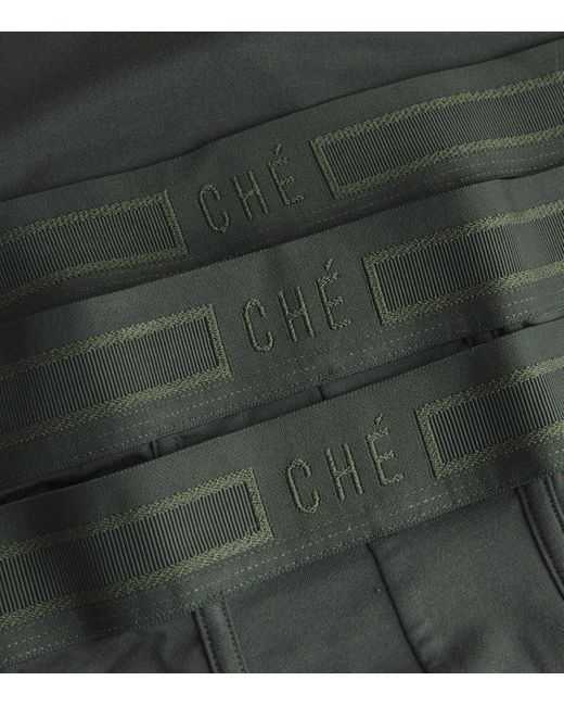 Che Studios Green Logo-Waist Trunks for men