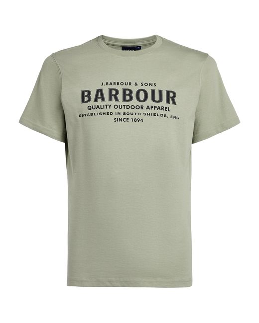 Barbour Green Printed Moorside T-Shirt for men