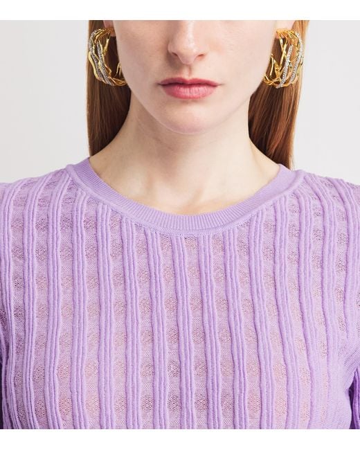 Valentino Purple Organic Cotton-Blend Knit Ibiza T-Shirt