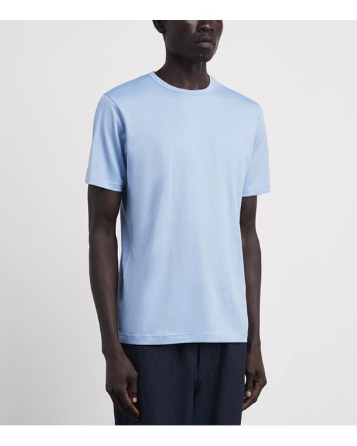 Sunspel Blue Supima Cotton Classic T-Shirt for men