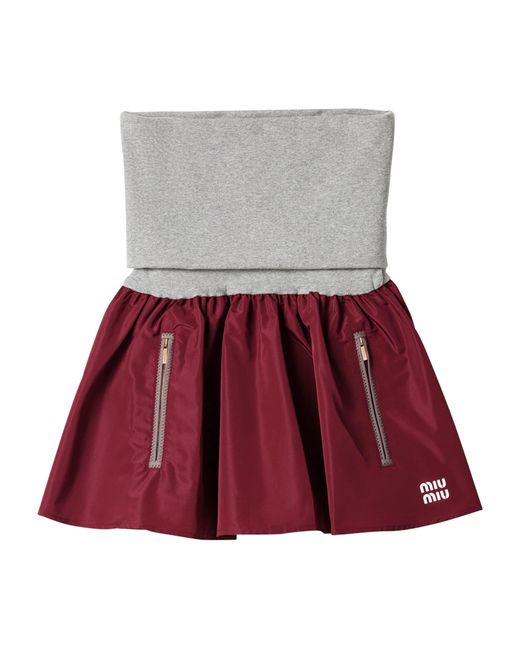 Miu Miu Technical Layered Mini Skirt