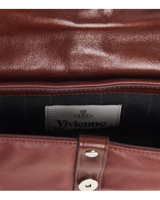 Vivienne Westwood Red Leather Hazel Treasure Clutch Bag