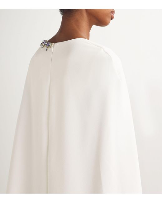Safiyaa White Crystal-embellished Mattia Gown