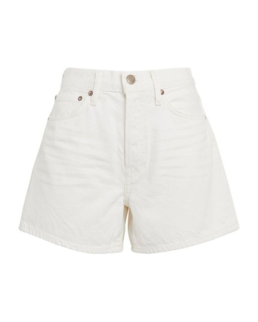 Agolde White Parker Denim Shorts