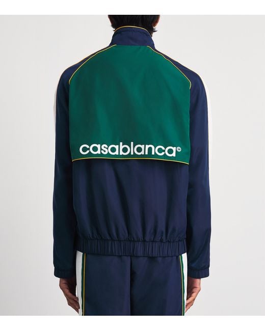 Casablanca Blue Check Appliqué Windbreaker Jacket for men