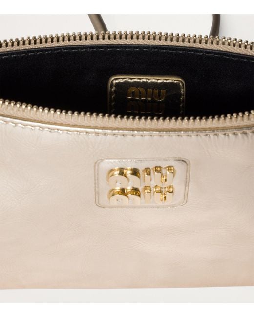Miu Miu Metallic Laminated Nappa Leather Mini Pouch