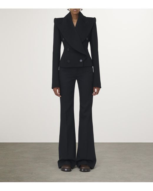 Alexander McQueen Black Wool-Cashmere Double-Breasted Blazer