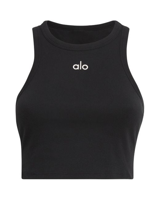Alo Yoga Black Cropped Aspire Tank Top