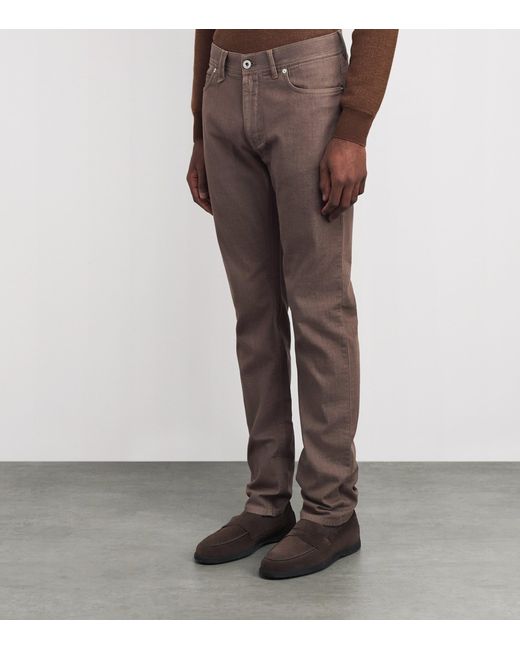 Brioni Brown Meribel Straight Jeans for men