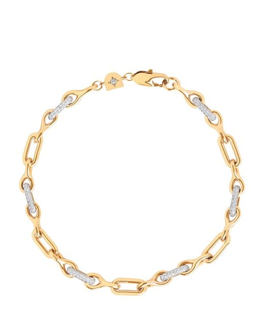 Astrid & Miyu Metallic Pavé Chain Link Bracelet