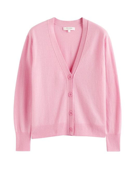 Chinti & Parker Pink Cashmere Essentials Cardigan