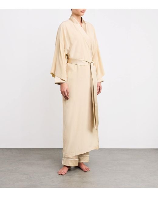 Olivia Von Halle Natural Silk Queenie Long Robe