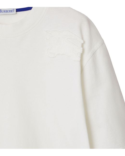 Burberry White Embroidered Ekd T-shirt