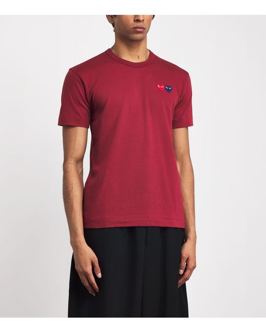 COMME DES GARÇONS PLAY Embroidered Double-Heart T-Shirt for men