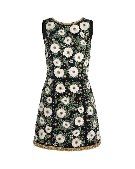 Alice + Olivia Black Embellished Lindsey Mini Dress