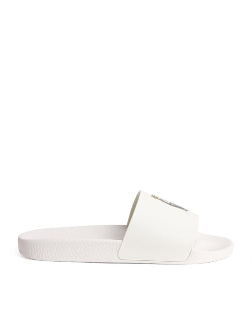 Polo Ralph Lauren White Polo Bear Slides for men