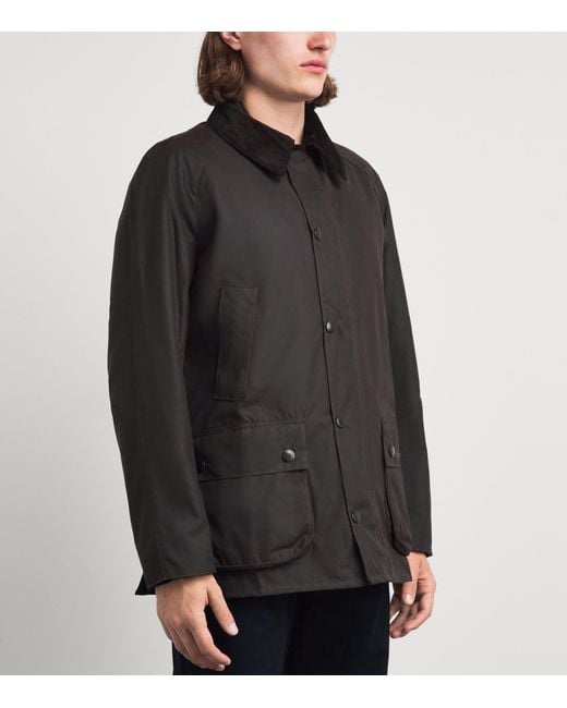 Barbour Black Waxed Ashby Jacket for men
