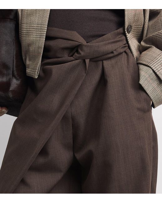 Rohe Brown Wool Sarong-Knot Trousers
