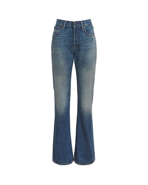 Acne Blue Mid-Rise Straight Jeans