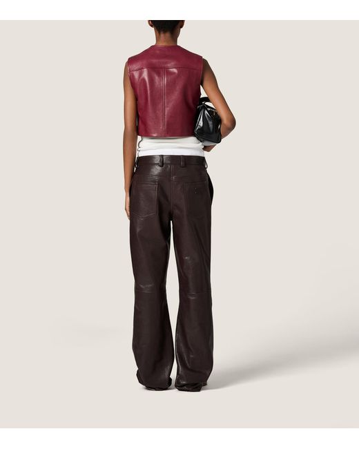 Miu Miu Brown Leather Trousers