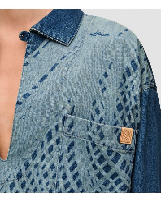 Loewe Blue X Paula's Ibiza Denim Spread-collar Shirt for men
