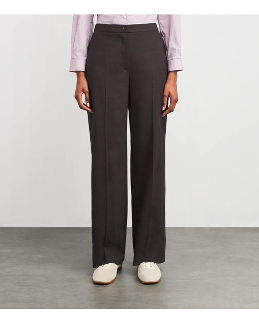 Claudie Pierlot Gray Wool-Blend Straight Trousers