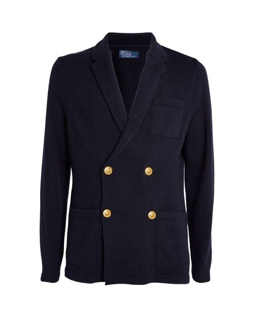 Polo Ralph Lauren Blue Cashmere Double-breasted Cardigan for men