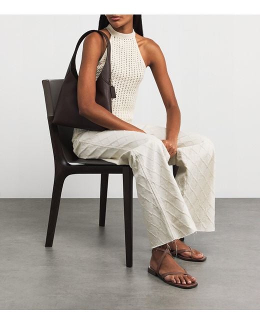 PAIGE Brown Leather Reese Sandals