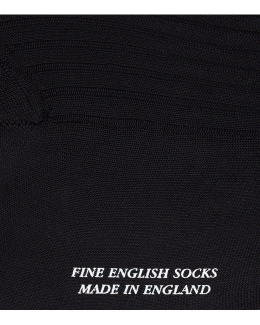 Pantherella Black Silk Baffin Socks for men