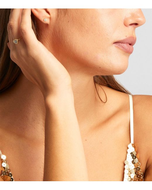 Jennifer Meyer Metallic Diamond And Edith Flower Earrings