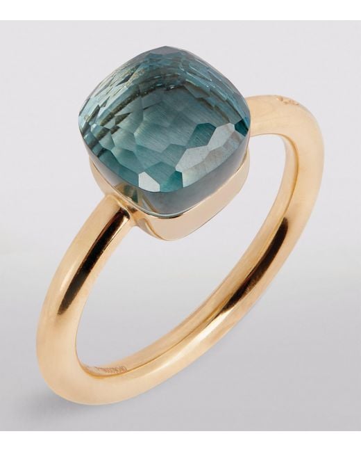Pomellato Blue Mixed And Topaz Nudo Petit Ring