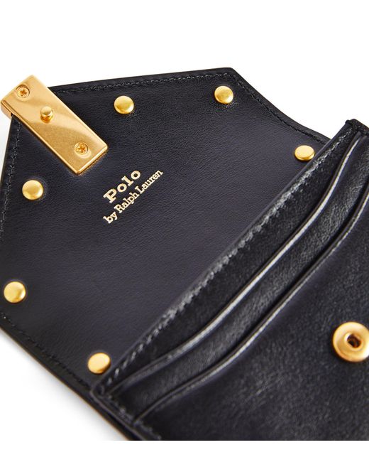 Polo Ralph Lauren Black Leather Studded Card Holder