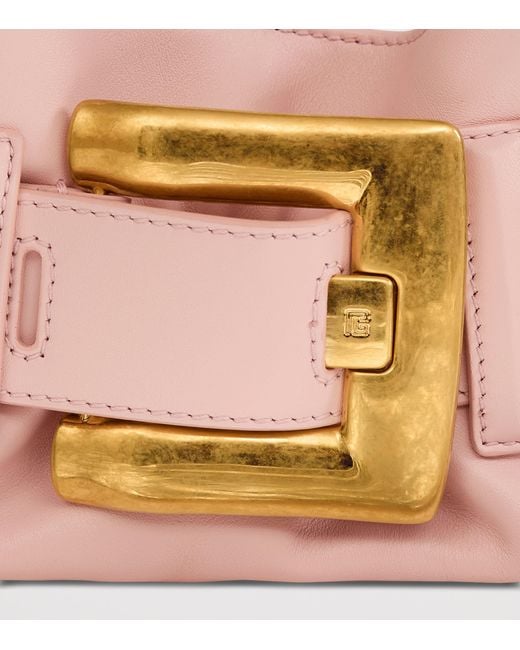 Balmain Pink Mini Leather Anthem Shoulder Bag