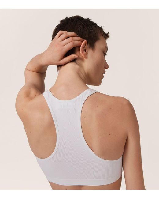 Miu Miu White Seamless Racerback Crop Top