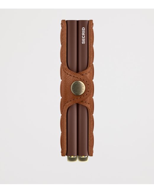 Secrid Brown Embossed Leather Lines Twinwallet for men