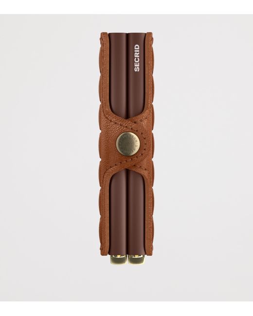 Secrid Brown Embossed Leather Lines Twinwallet for men