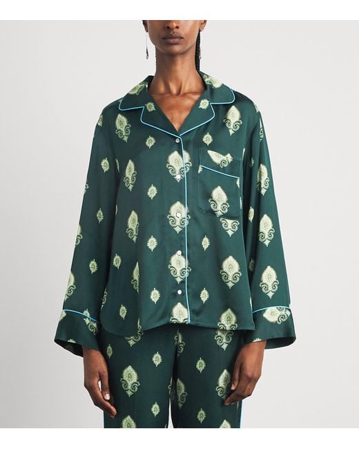 Sandro Green Paisley Pyjama-Style Shirt