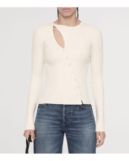 AllSaints White Cut-Out Cruz Cardigan