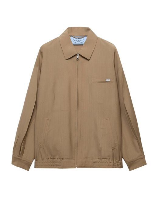 Prada Natural Wool-Mohair Tailored Jacket