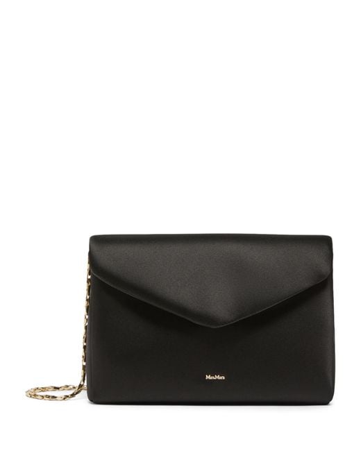 Max Mara Black Satin Clutch Bag