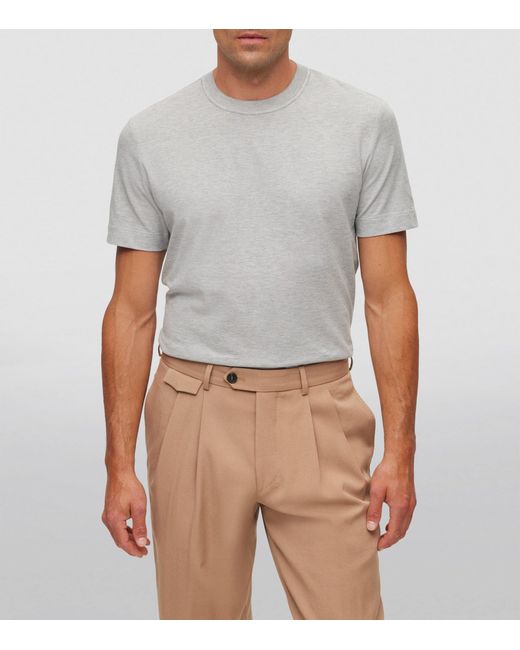 Boss Gray Cotton-Cashmere T-Shirt for men