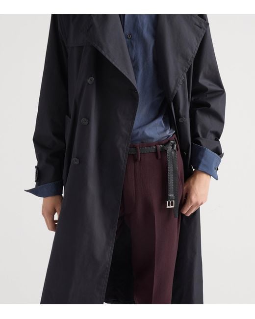 Prada Purple Wool Straight-Leg Trousers for men