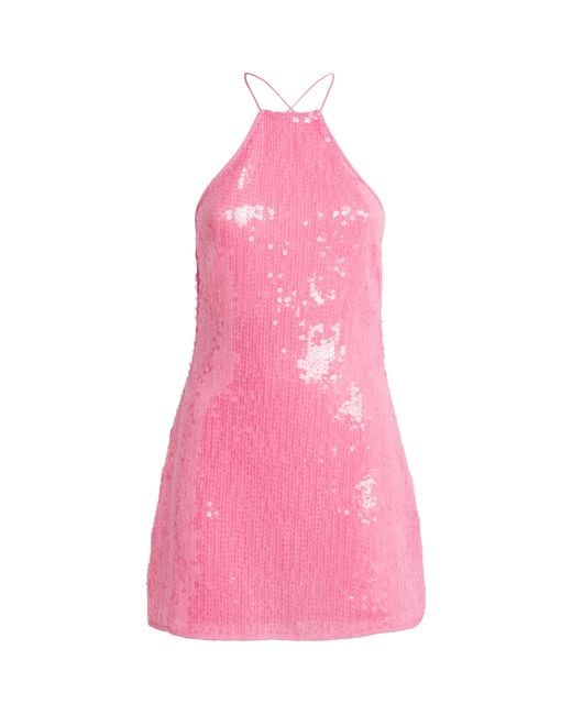 Oseree Pink Sequin Marylin Mini Dress