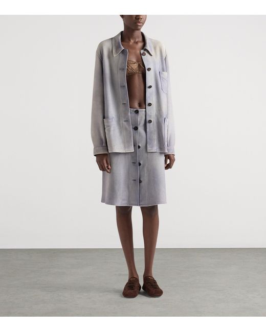 Prada Blue Suede Single-Breasted Jacket