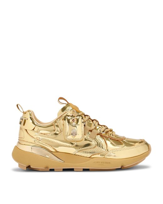 Kurt Geiger Natural Metallic Leather Kurt Runner Sneakers