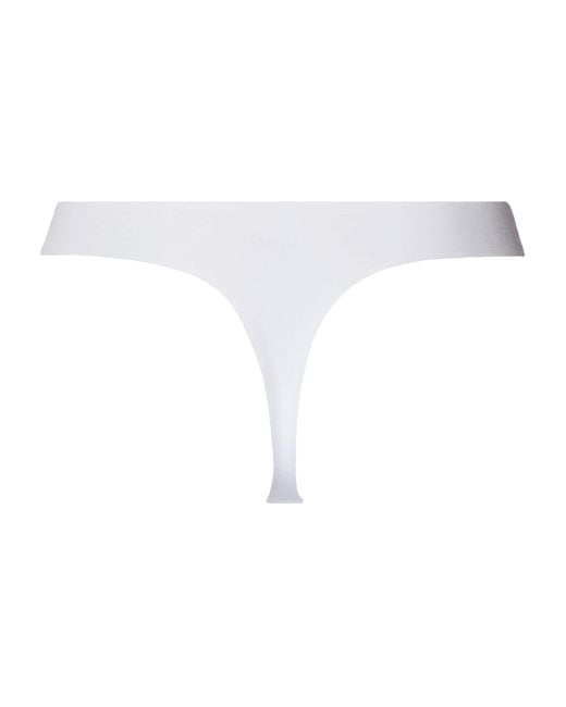 Hanro White Invisible Cotton Thong