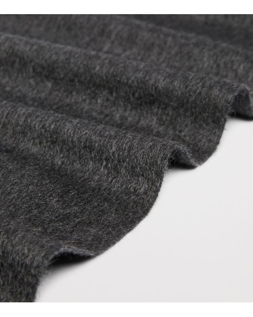 Max Mara Black Cashmere Monogram Scarf